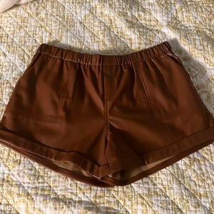 Faux leather shorts